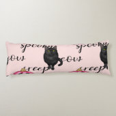 Coussins Longs Jack-O-Lantern rose et chat noir (Dos)