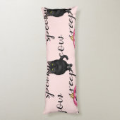 Coussins Longs Jack-O-Lantern rose et chat noir (Dos (Vertical))