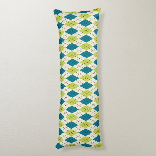 Coussins Longs Jacquard bleu et vert (Dos (Vertical))