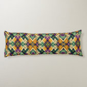 Coussins Longs Jacquard Mardi Gras jaune violet vert (Dos)