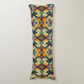 Coussins Longs Jacquard Mardi Gras jaune violet vert (Devant (Vertical))