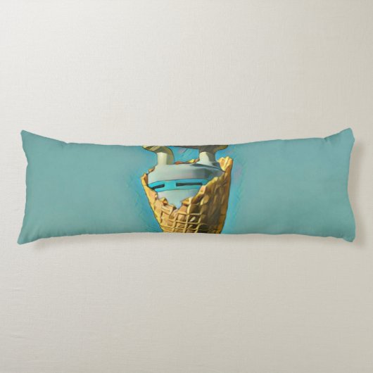 Coussins Longs J'adore les oeuvres d'art sur la crème glacée (Devant)