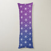 Coussins Longs Japonais Asanoha bleu & violet (Dos (Vertical))