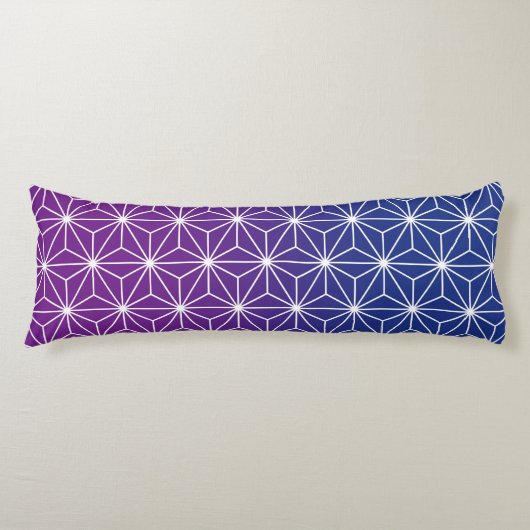 Coussins Longs Japonais Asanoha bleu & violet (Devant)