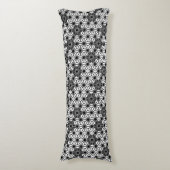 Coussins Longs Japonais Asanoha motif - blanc et noir (Devant (Vertical))
