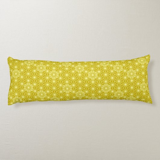 Coussins Longs Japonais Asanoha motif - or moutarde (Dos)