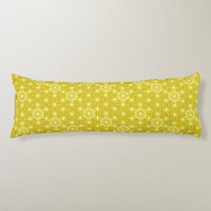 Coussins Longs Japonais Asanoha motif - or moutarde
