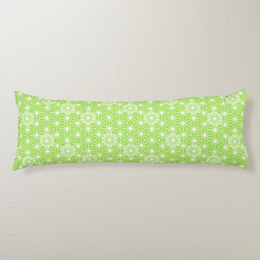 Coussins Longs Japonais Asanoha motif - vert citron clair (Devant)
