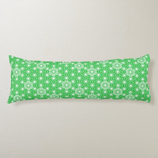 Coussins Longs Japonais Asanoha motif - vert jade (Devant)