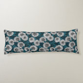 Coussins Longs Jardin blanc Dahlia / feuilles bleus 2 (Dos)