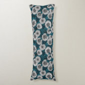 Coussins Longs Jardin blanc Dahlia / feuilles bleus 2 (Devant (Vertical))