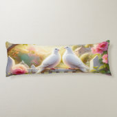 Coussins Longs Jardin de cottage aux colombes blanches (Dos)