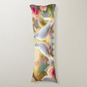 Coussins Longs Jardin de cottage aux colombes blanches (Devant (Vertical))