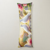 Coussins Longs Jardin de cottage aux colombes blanches (Dos (Vertical))