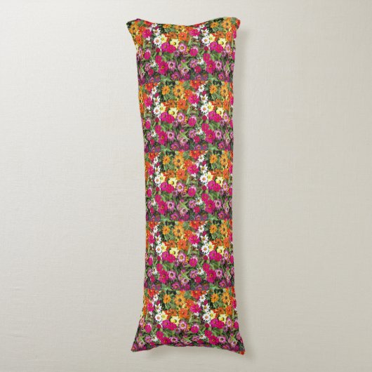 Coussins Longs Jardin de fleurs de Zinnia (Devant (Vertical))