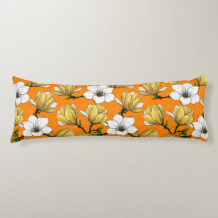 Coussins Longs Jardin de Magnolia en jaune