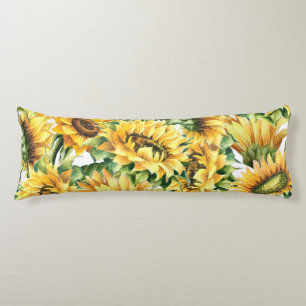 Coussins Longs Jardin de tournesols artistiques - Floral vintage
