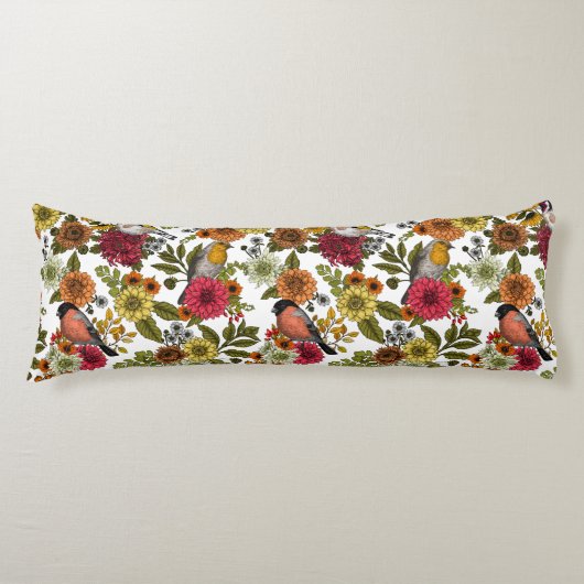 Coussins Longs Jardin d'oiseaux et de fleurs 1 (Devant)