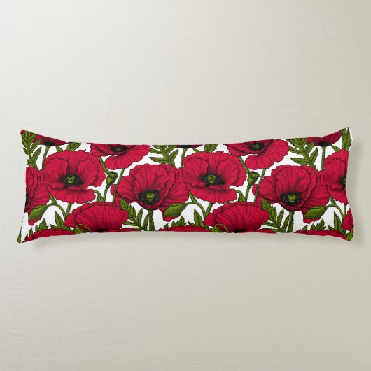 Coussins Longs Jardin Red Poppy 2 (Devant)