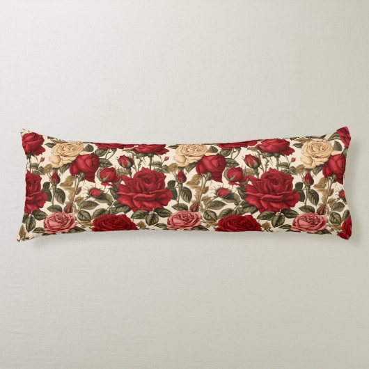 Coussins Longs Jardin Rose vintage (Devant)