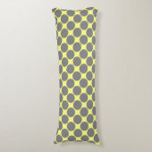 Coussins Longs Jaune avec points gris polka (Devant (Vertical))