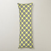 Coussins Longs Jaune avec points gris polka (Dos (Vertical))