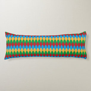 Coussins Longs Jaune Bleu Vert & Rouge Géométrique Coquilles