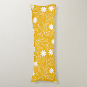Coussins Longs Jaune de fleurs blanches modernes (Devant (Vertical))