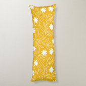Coussins Longs Jaune de fleurs blanches modernes (Dos (Vertical))