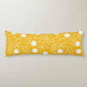 Coussins Longs Jaune de fleurs blanches modernes (Devant)