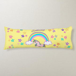 Coussins Longs Jaune "Emily" Nom personnalisé Oreiller corporel