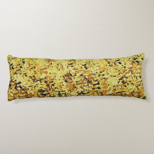 Coussins Longs Jaune mélangé avec un Motif Abstrait noir (Dos)