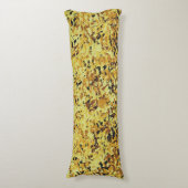 Coussins Longs Jaune mélangé avec un Motif Abstrait noir (Devant (Vertical))