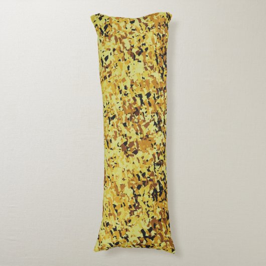 Coussins Longs Jaune mélangé avec un Motif Abstrait noir (Devant (Vertical))