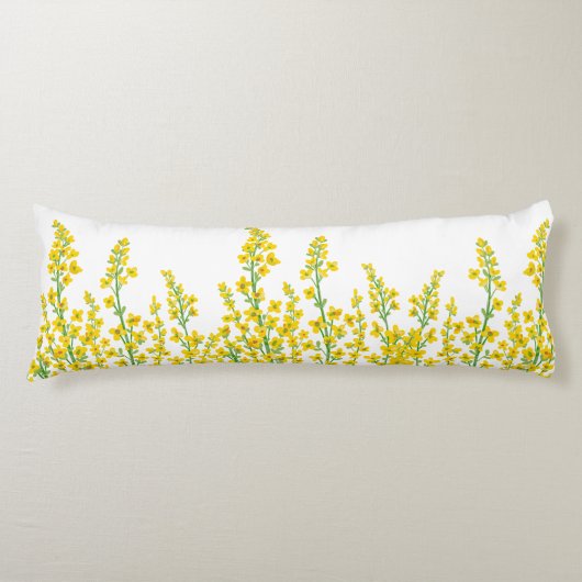 Coussins Longs Jaune Moderne Citrine Fleurit (Devant)