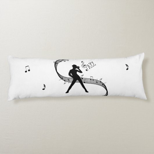 Coussins Longs Jazz Dance White Music Body Oreiller (Dos)
