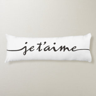 Coussins Longs je t'aime - Je t'aime en français - noir