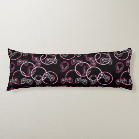 Coussins Longs Jeu vidéo Neon Rose Girls Motif (Devant)