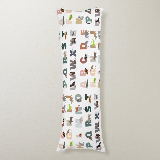 Coussins Longs Joli Alphabet ABC Animaux (Devant (Vertical))