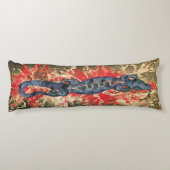 Coussins Longs Joli BALI LIZARD Design rouge & bleu + vos idées (Dos)