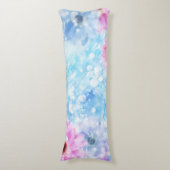 Coussins Longs Joli bleu et rose Abstrait floral (Devant (Vertical))