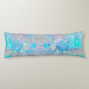 Coussins Longs Joli bleu étoile parties scintillant monogramme
