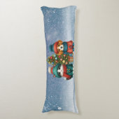 Coussins Longs Joli chiot et petit chat de Noël (Devant (Vertical))