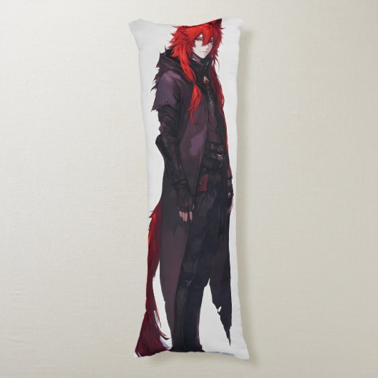 Coussins Longs Joli loup rouge Anime (Devant (Vertical))