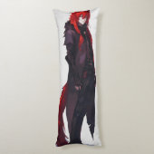 Coussins Longs Joli loup rouge Anime (Dos (Vertical))