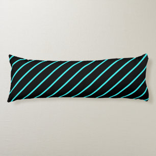 Coussins Longs Joli monogramme aqua rayures noires Toutes sur imp