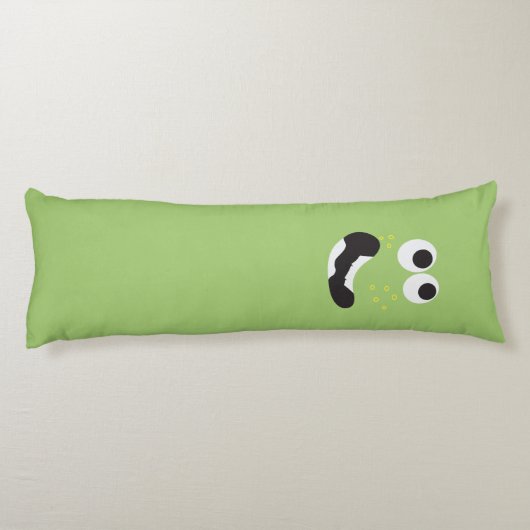 Coussins Longs Joli Monstre Vert Et Orange 2 Côtés (Dos)