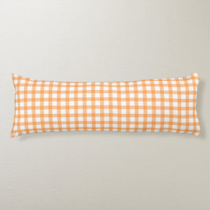 Coussins Longs Joli motif à carreaux gingham orange rétro