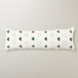 Coussins Longs Joli motif de cœur simple vert crème