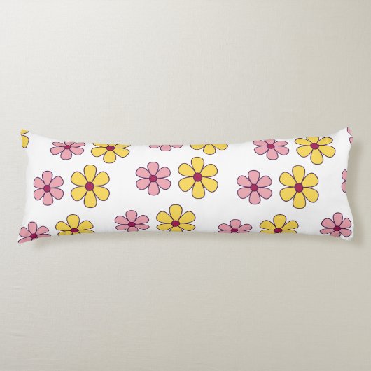 Coussins Longs Joli motif de grandes fleurs (Devant)